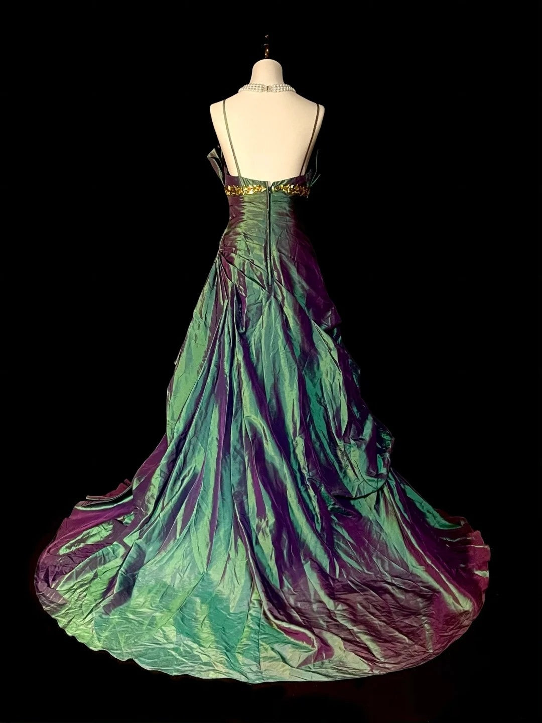 Vintage Mermaid Spaghetti Straps Grape With Pleated Sleeveless 80s Prom Dresses Long Formal Party Gown N1471