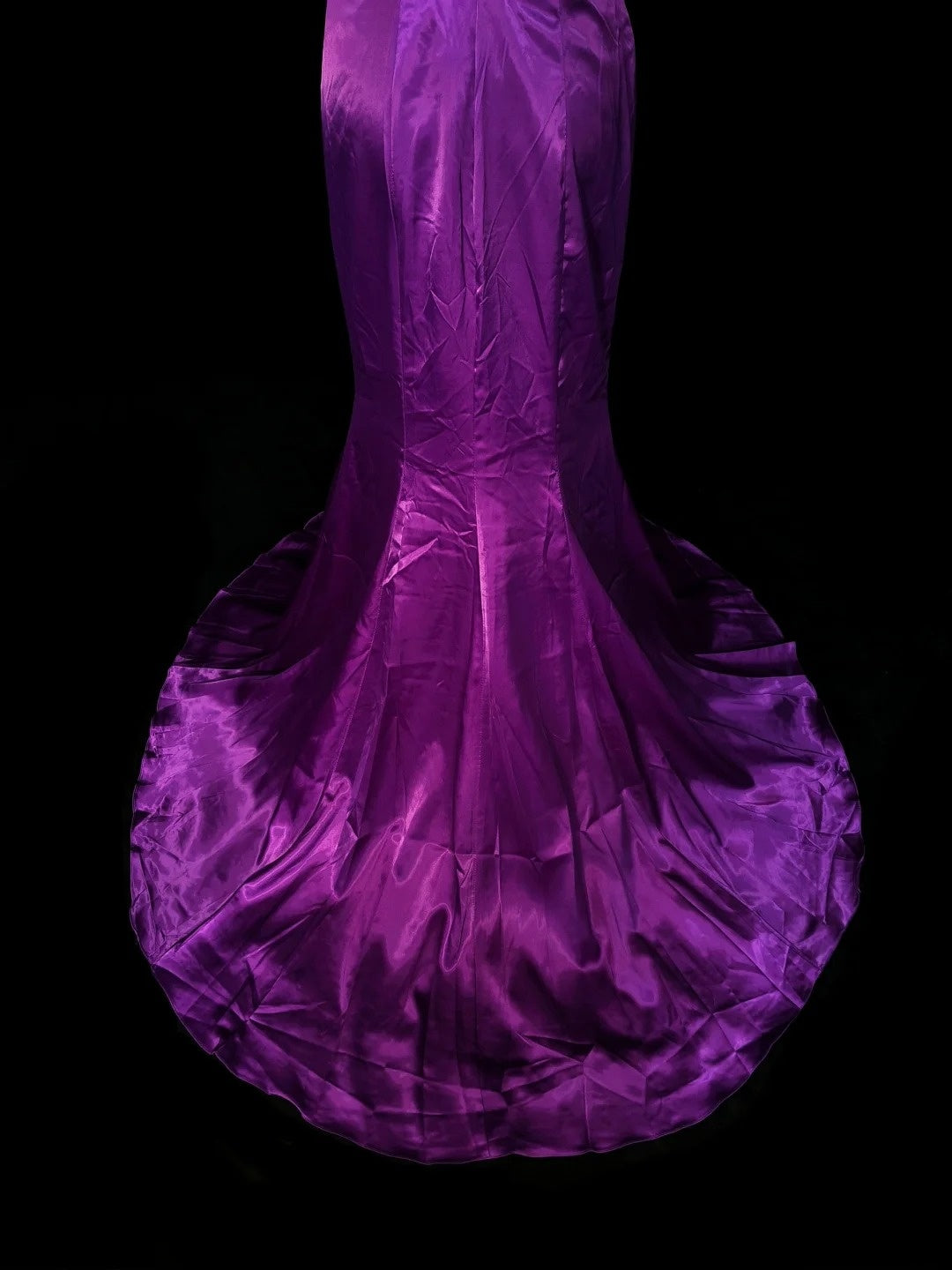 Vintage Mermaid One Shoulder Grape Satin 2000s With Beaded Prom Dresses Long Formal Party Gown N1361