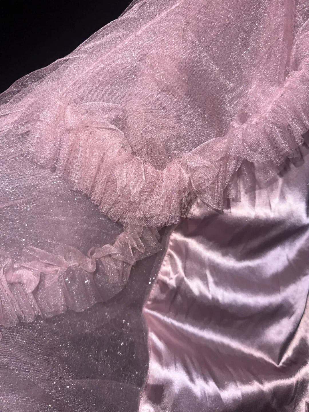 Romantic Ball Gown Spaghetti Straps Pink Tulle With Ruffled High School Dances Prom Dresses 8th Grade Formal Outfits Evening Gown RB8424