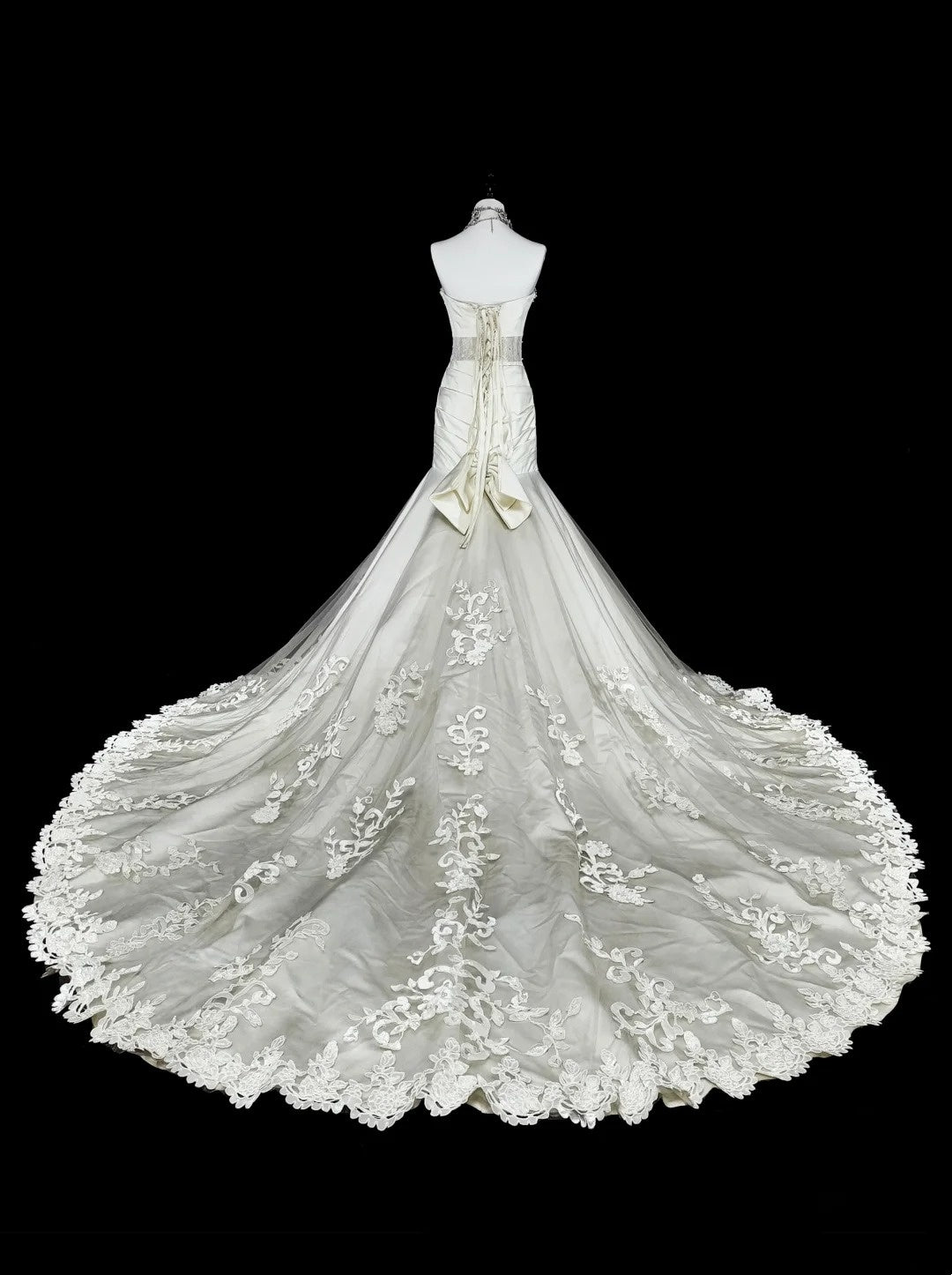 Unique Wedding Dresses Mermaid Strapless Lace Sleeveless White Long Brides Dress N3512