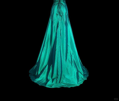 Vintage Mermaid Sweetheart Dark Green 70s With Pleated Beads Long Prom Gown Party Wear Dresses N1839