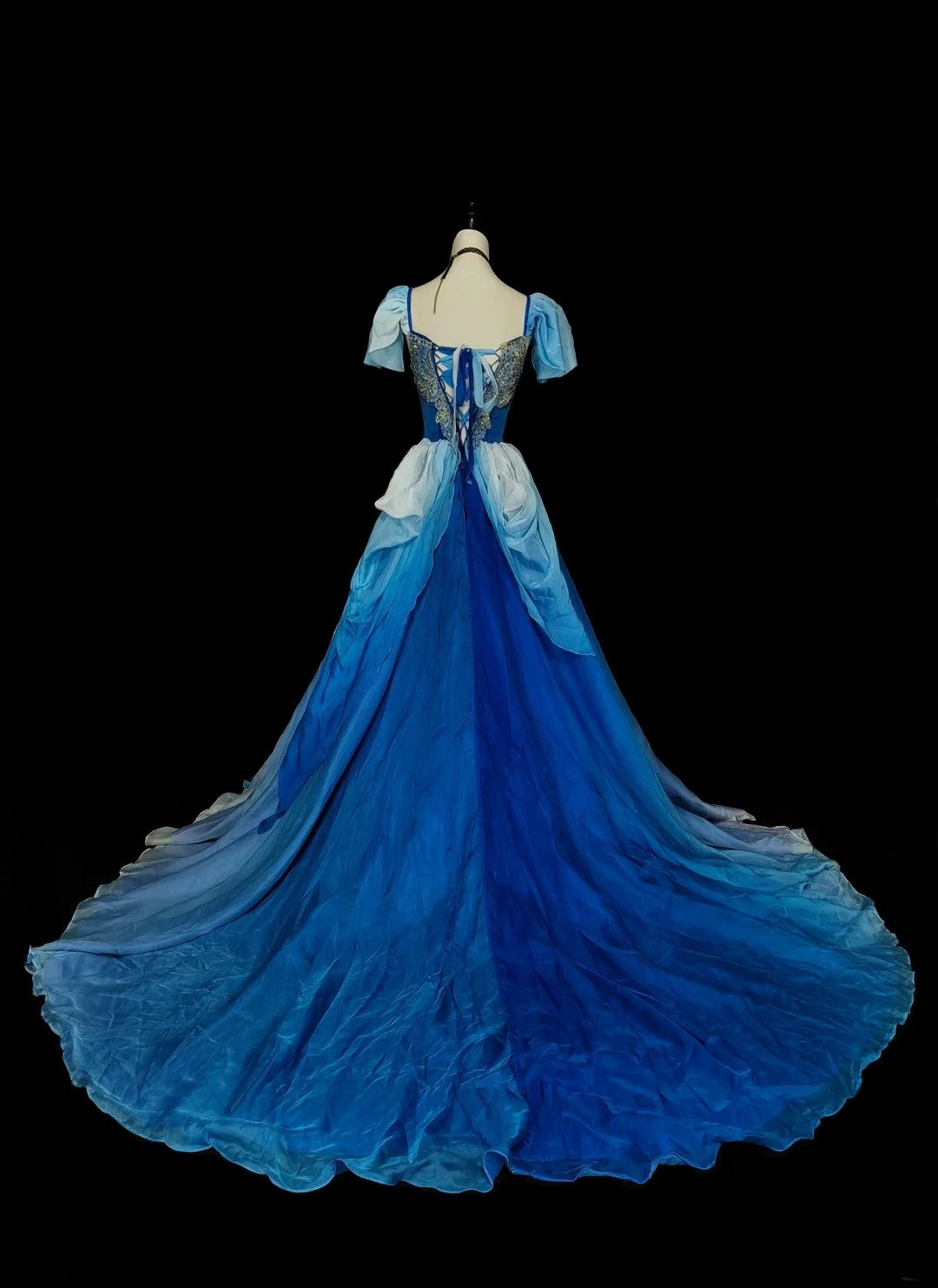 Vintage Ball Gown Sweetheart Royal Blue With Beads Sleeveless 80s Prom Dresses Long Formal Party Gown N1475