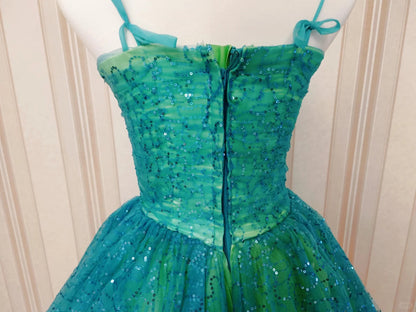 Cute Ball Gown Spaghetti Strap Green Tulle Short Mini Party Dress Cocktail Homecoming Dresses N4199