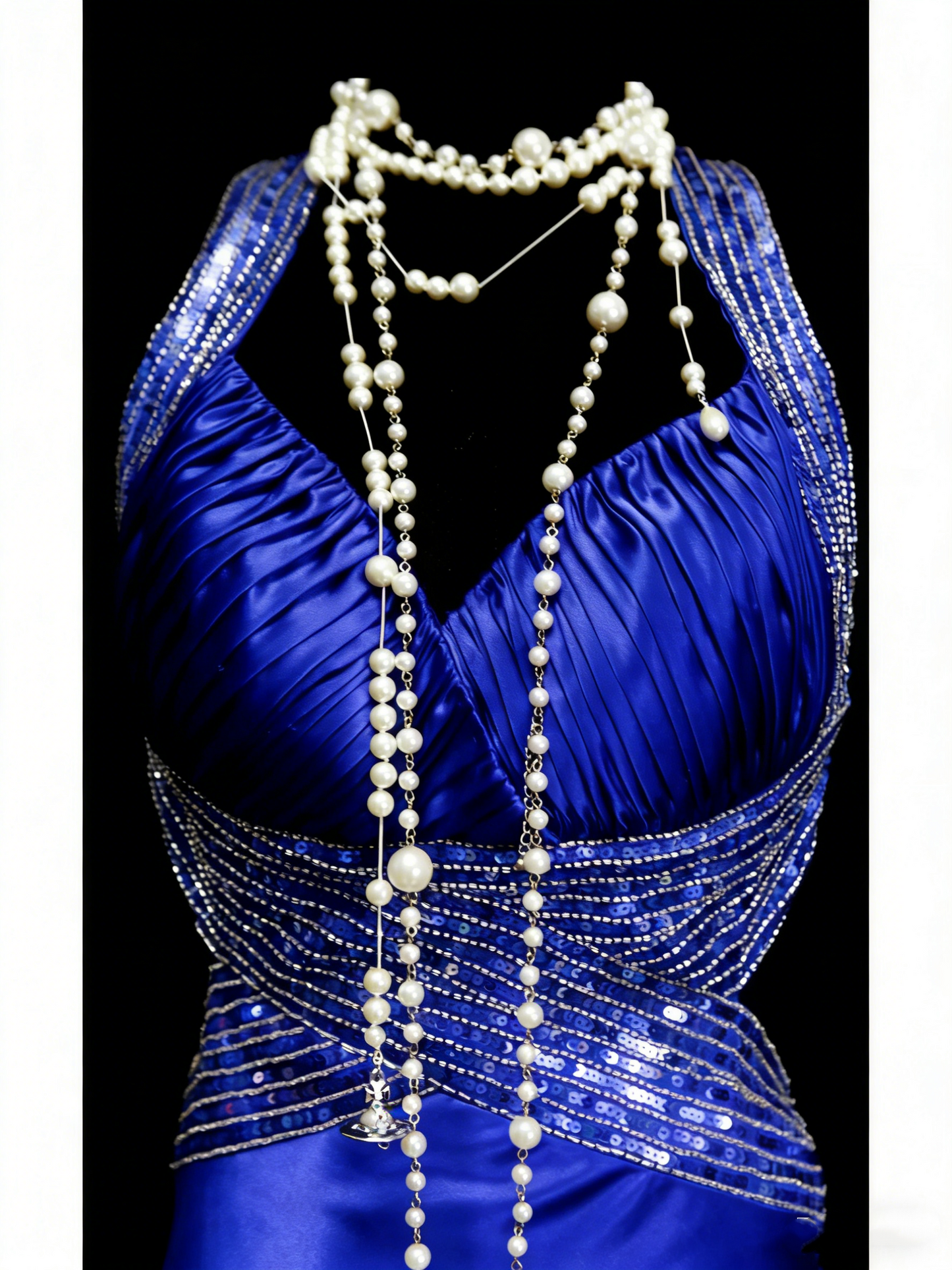 Vintage Mermaid Sweetheart Backless Royal Blue Senior 80s Prom Dresses High School Long Formal Dress N1328