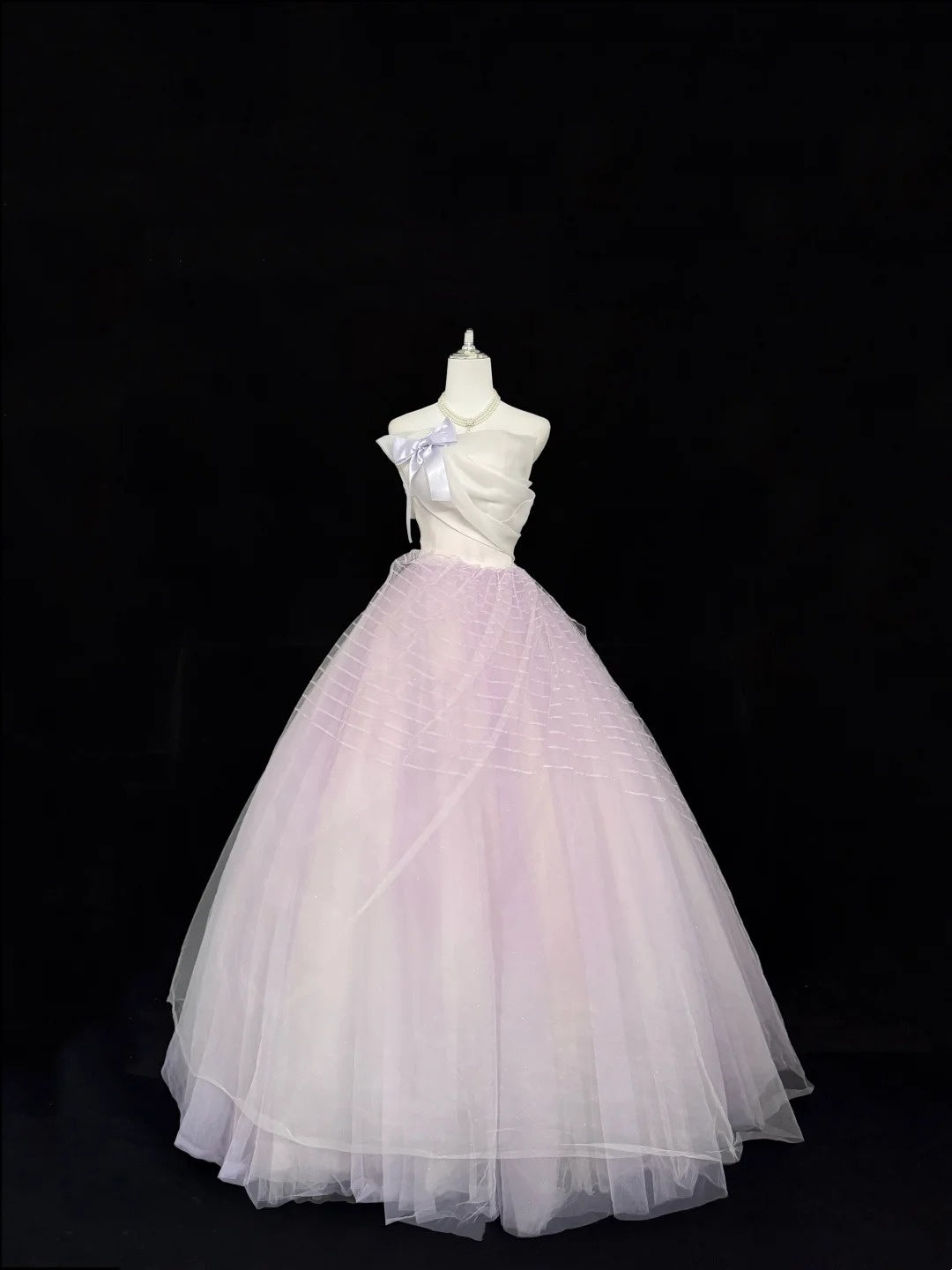 Sweet 16 Dresses Long Ball Gown Sweet Sixteen Long Birthday Dress Strapless Lilac Tulle Formal Gown RC0336