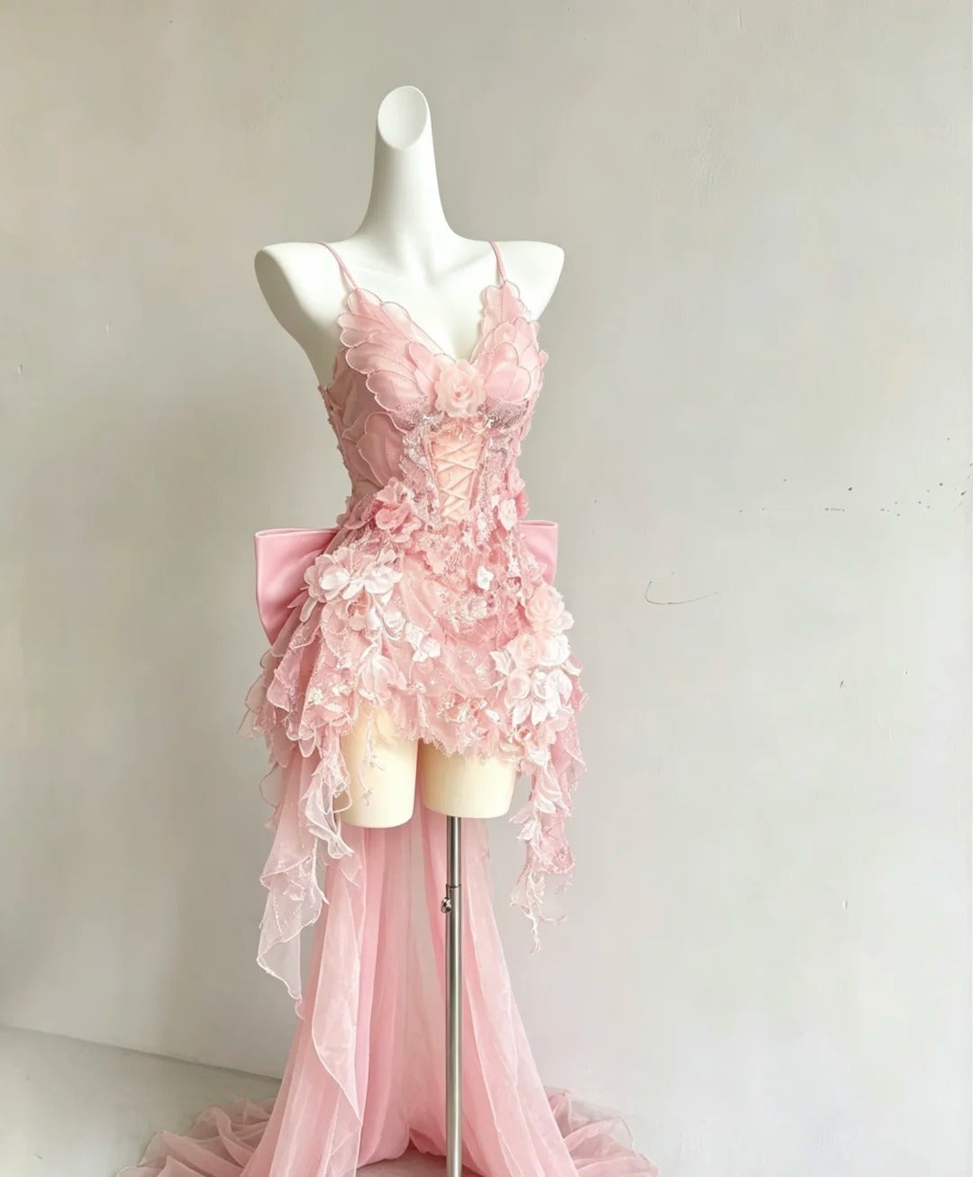 Cute A line Spaghetti Strap Pink Flowers 9th Grade Short Senior Inspo Birthday Party Outfits Homecoming Dresses RB3283