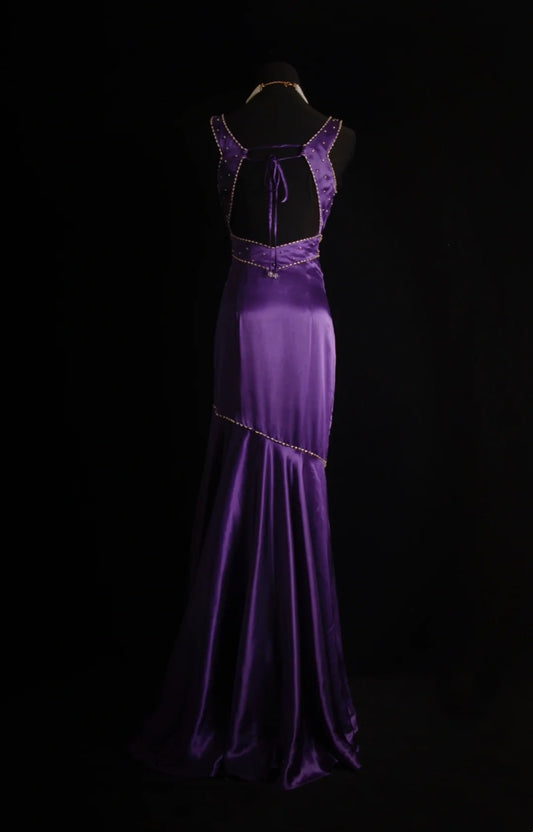 Retro Mermaid Sweetheart Purple Satin 2000s Long Prom Dresses Inspo 19th Birthday Outfits Formal Dress N504