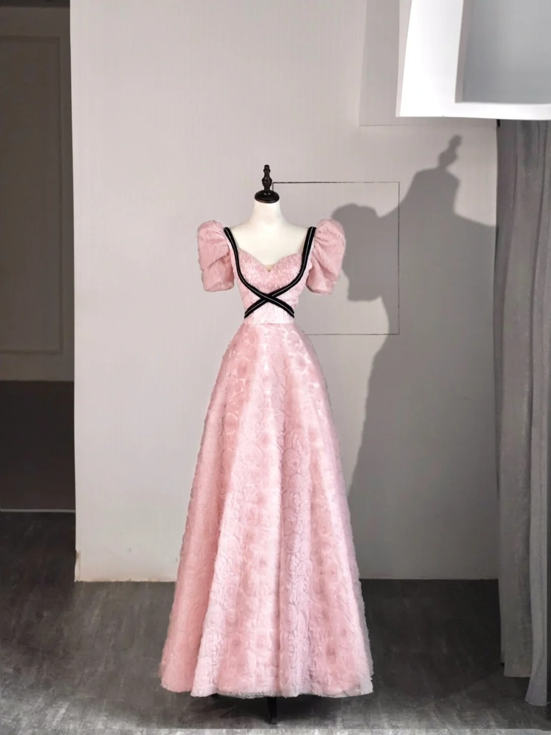 Cute A line Sweetheart Pink Lace Senior Prom Dresses High School Long Formal Dress N1272