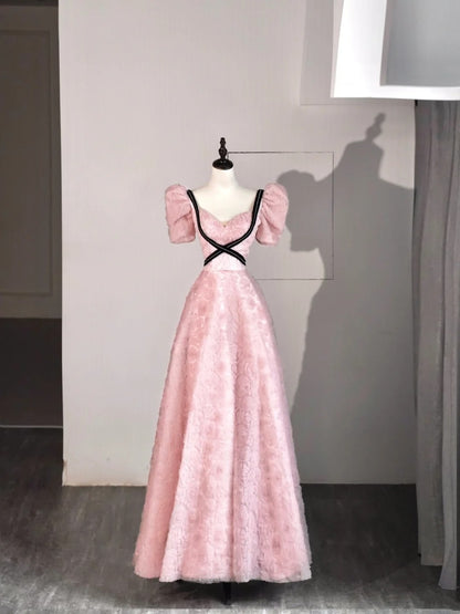 Cute A line Sweetheart Pink Lace Senior Prom Dresses High School Long Formal Dress N1272