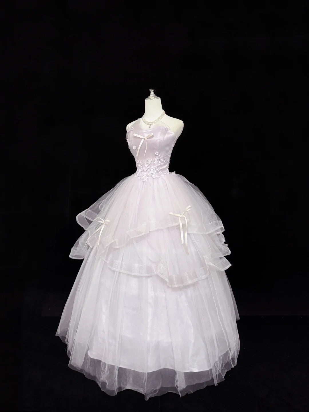 Sweet 16 Dresses Long Ball Gown Sweet Sixteen Long Birthday Dress Strapless Light Lilac Tulle Formal Gown RC0310