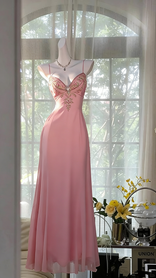 Gorgeous A line Spaghetti Straps Chiffon Red Formal Outfits Long Senior Prom Dresses High Schools Graduation Dresses N1239