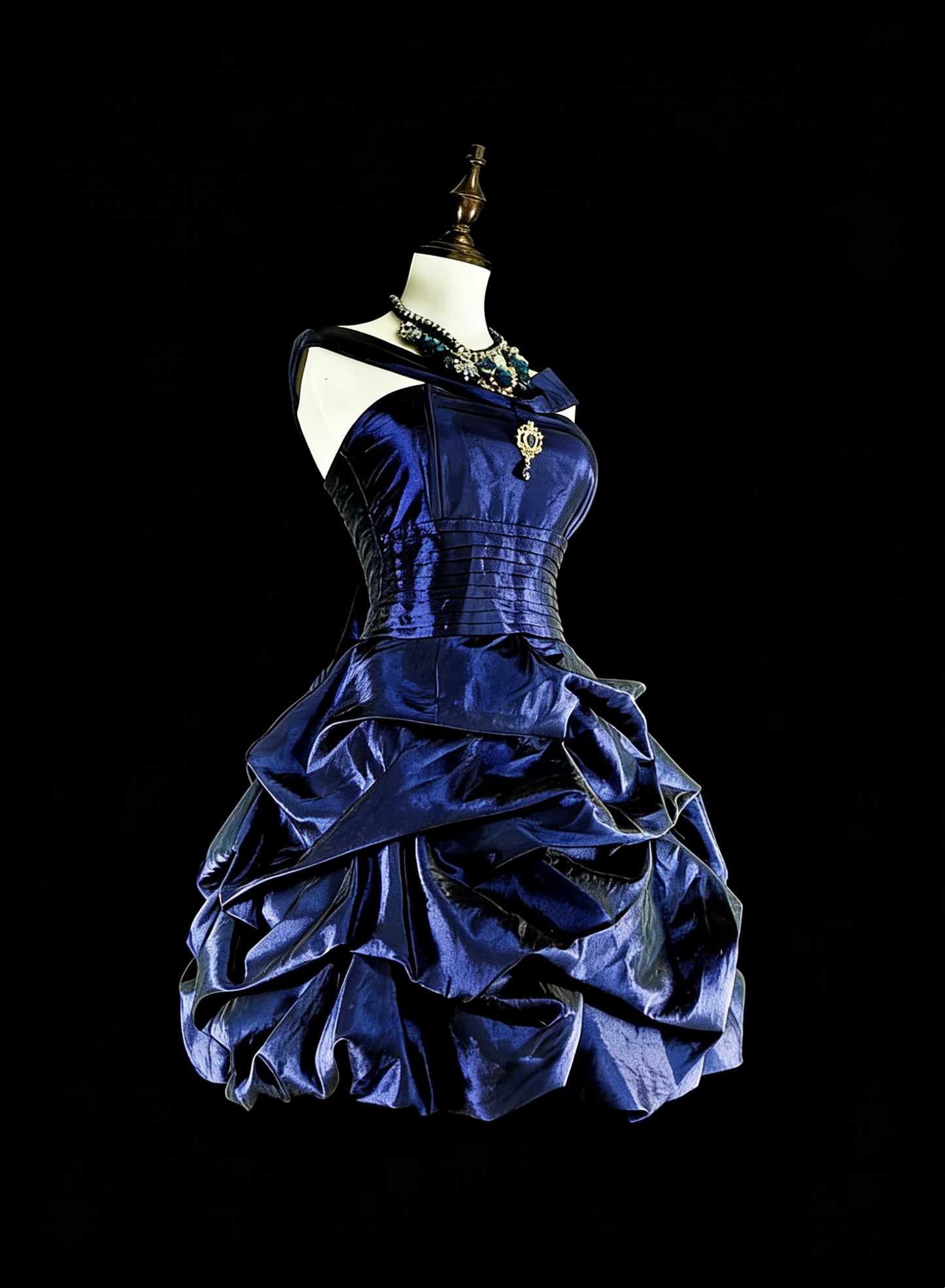 Vintage Ball Gown Halter Navy Blue Graduation Short Mini Homecoming Dresses Hoco Dress N2719
