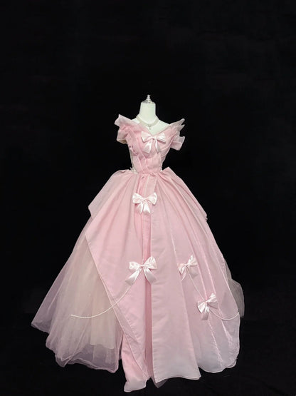 Sweet 16 Dresses Long Ball Gown Sweet Sixteen Long Birthday Dress V Neck Tulle Formal Gown RC0275
