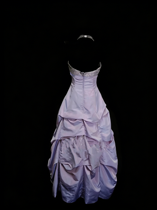 Vintage Ball Gown Halter Taffeta Lilac 90s 80s Sleeveless Prom Dresses Long Formal Party Gown N1442