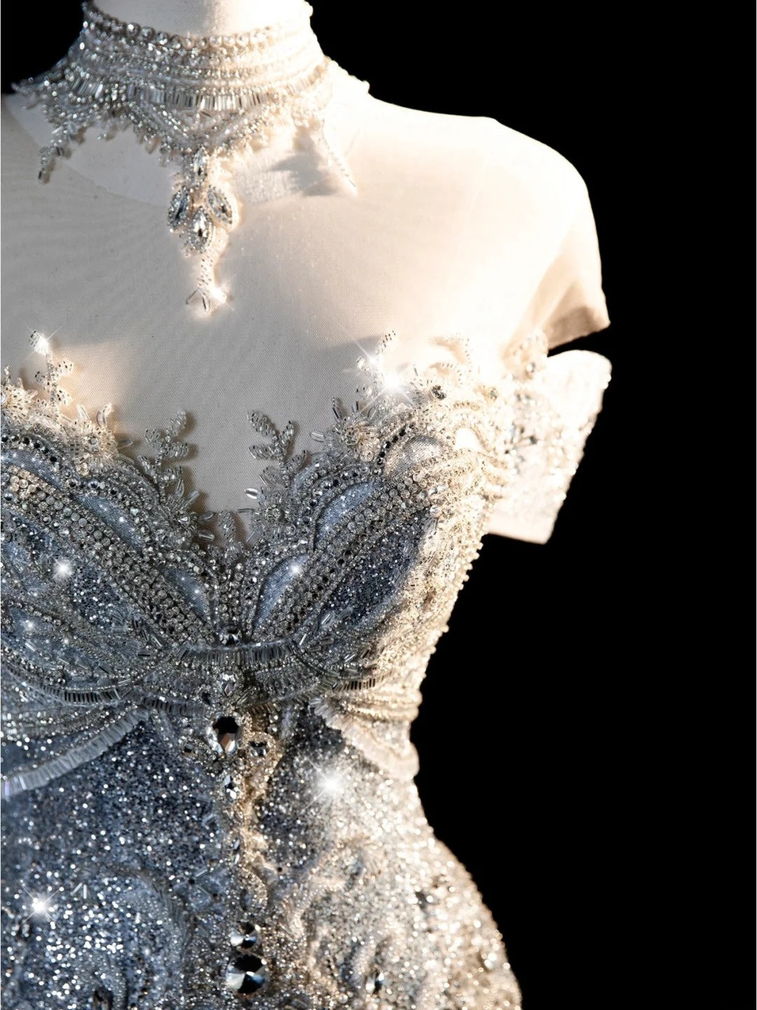 Fairytale Fantasy Art Wedding Dresses Mermaid Off The Shoulder Sequin With Beaded Bodice Long Brides Dress Fitted Bridal Gown N674