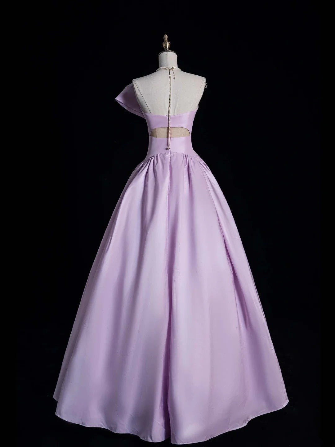 Ball Gown Strapless Lilac Satin Sleeveless With Bow-knot Women's Dress Long Quinceanera Dresses Sweet 16 Quince Dress N1176