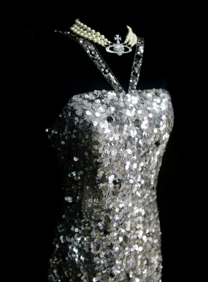 Unique Sheath Strapless Silver Grey Inspo 2000s Hoco Gowns Short Inspo Homecoming Dresses N1381