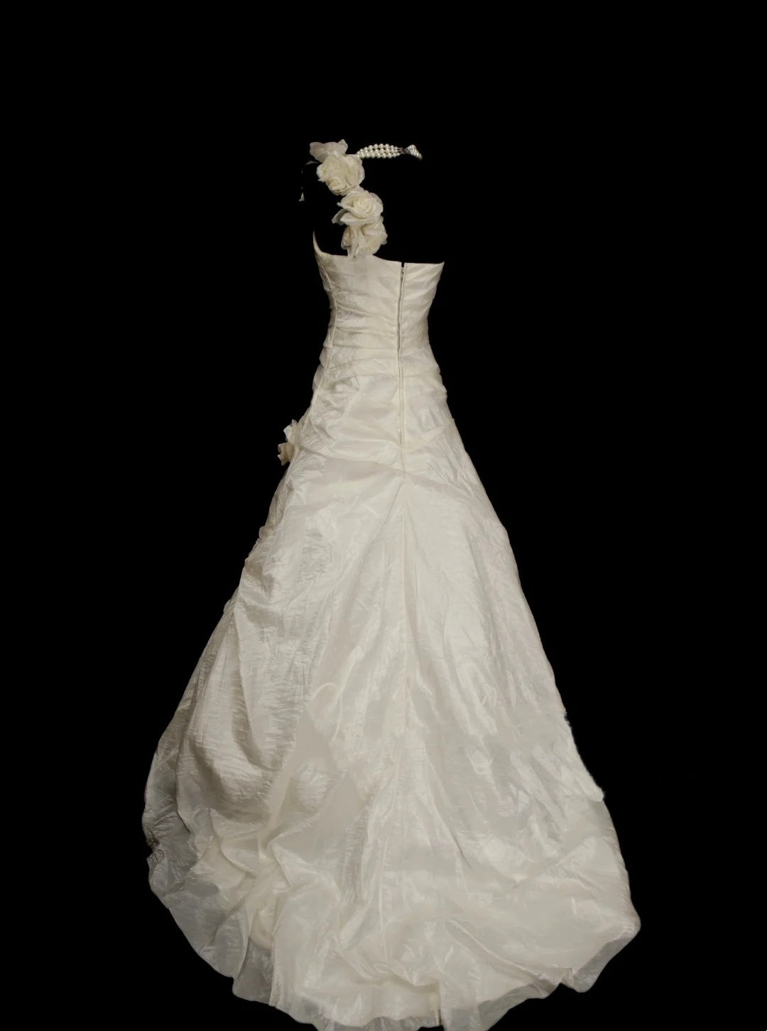 Vintage 70s Mermaid One Shoulder With 3D Flowers Wedding Dress Fairytale Bridal Dresses N1384