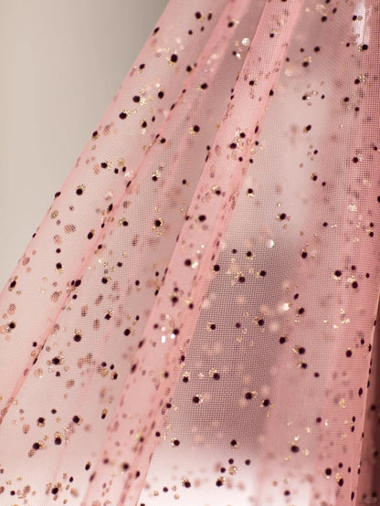 Pretty A line Sweetheart Pink Tulle Sleeveless Long Prom Dresses Formal Outfits RB3984
