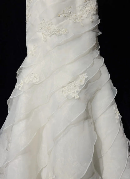 Fairytale Fantasy Art Wedding Dresses Mermaid Sweetheart White Long Brides Dress Bridal Gowns N2867