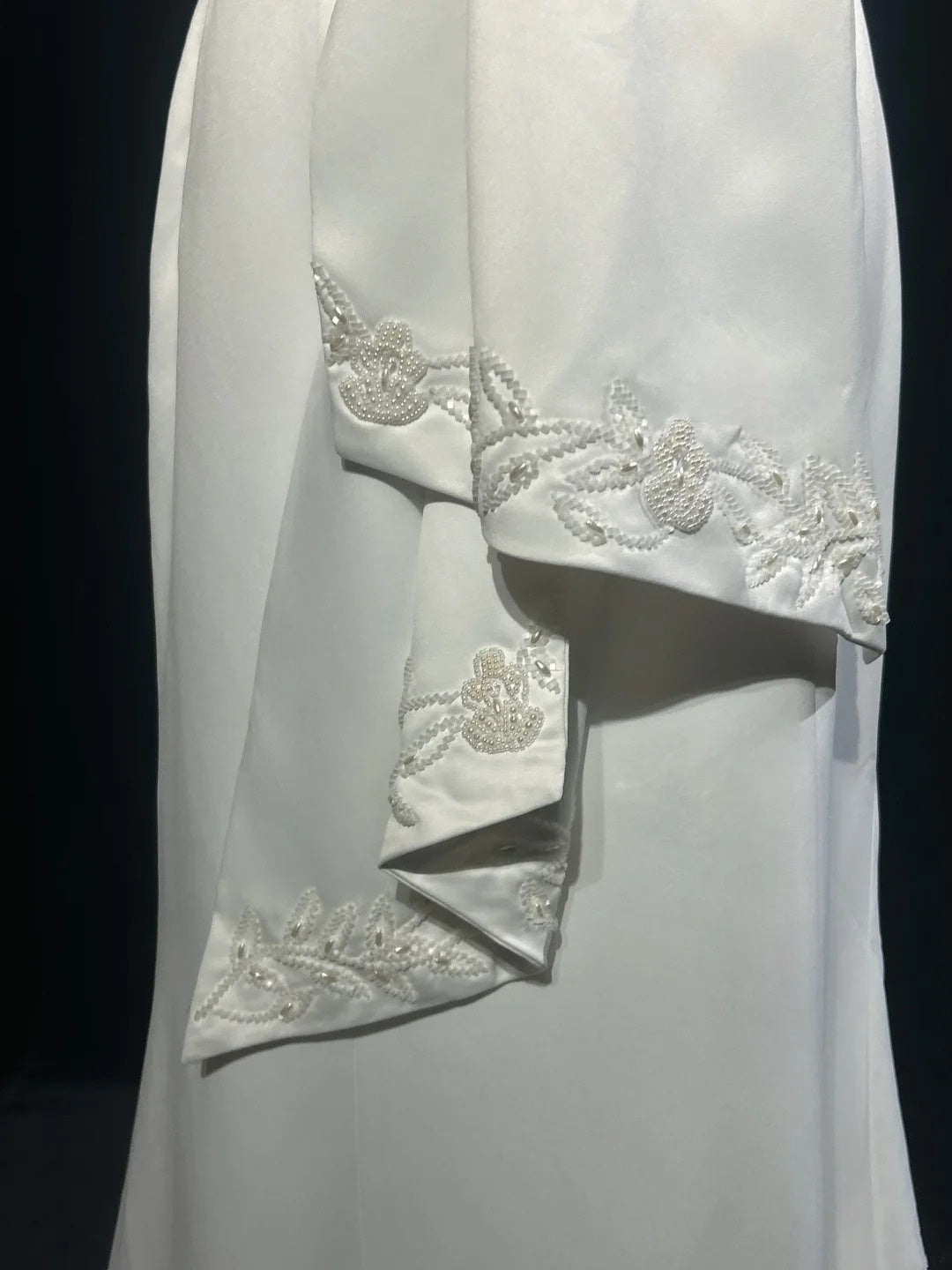 Vintage 90s Wedding Dresses Mermaid Strapless Satin White Beading Summer Garden Long Bridal Gown N3823