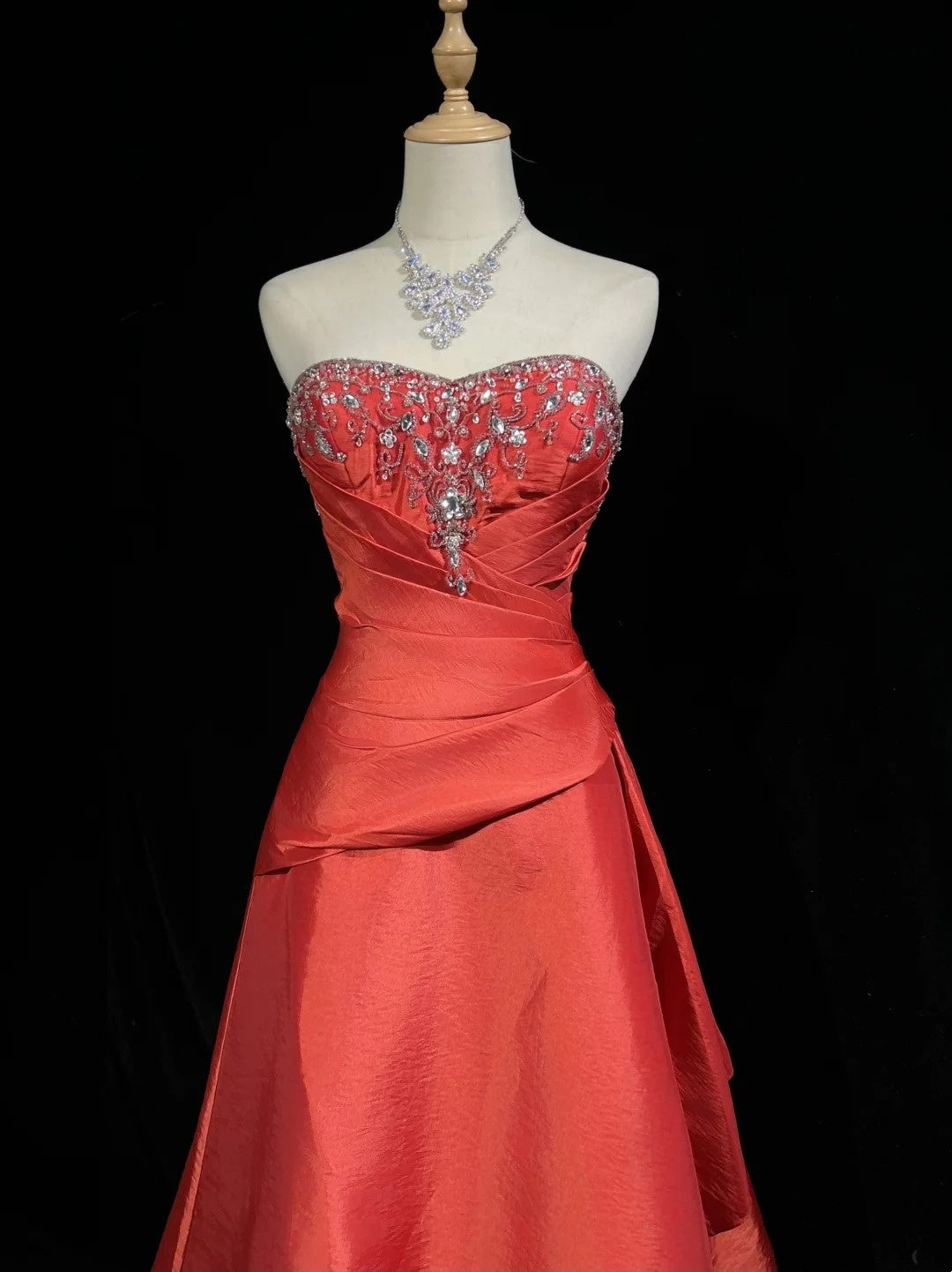 Glamour Prom Dresses Ball Gown Sweetheart Rust Red With Beading Formal Evening Outfits N3818