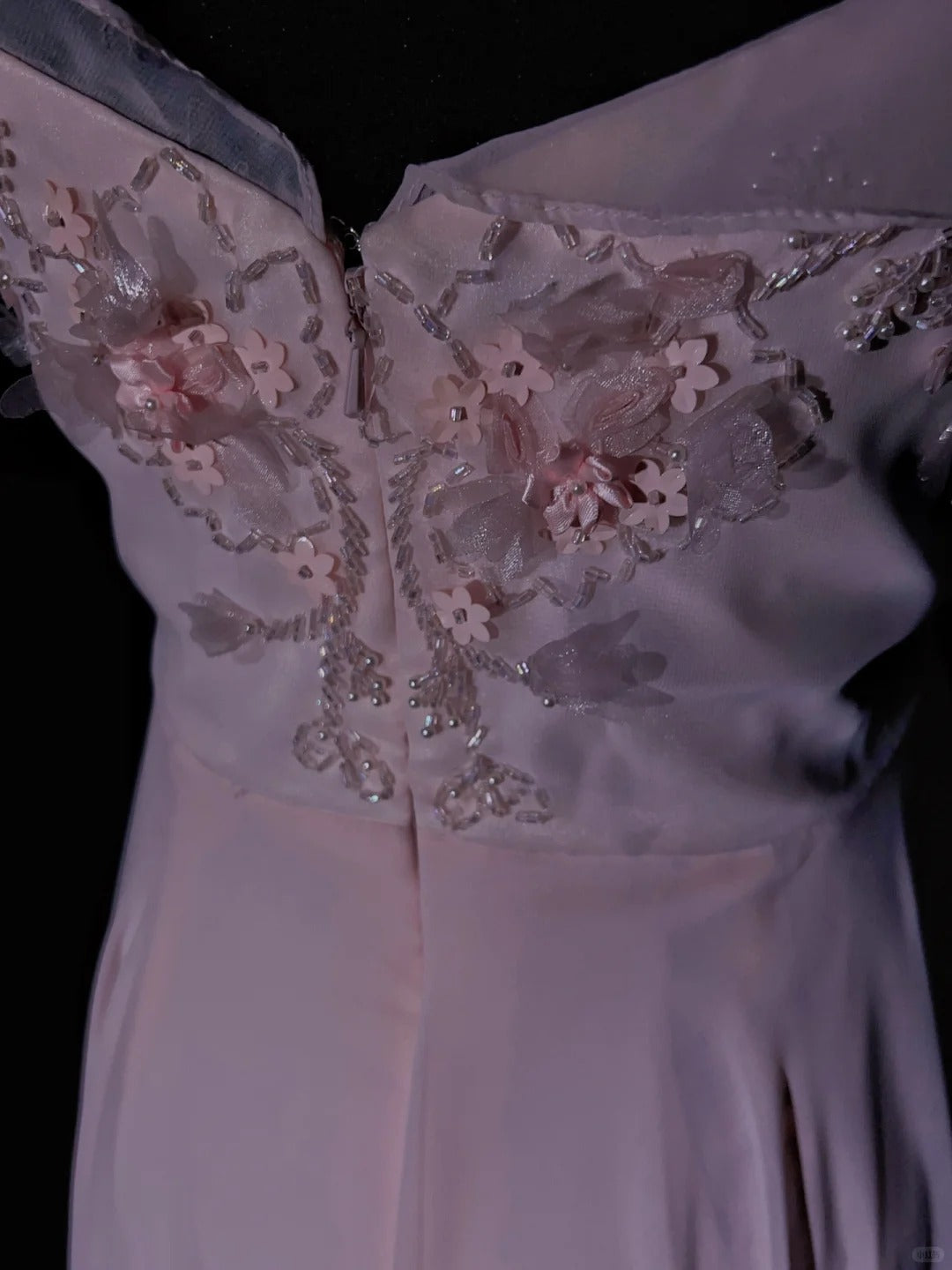 Vintage Prom Dresses 80s A line Sweetheart Pink Chiffon With Beading Semi Formal Evening Outfits N3630
