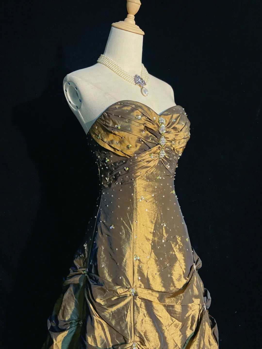 Vintage Prom Dresses Inspo Ball Gown Sweetheart Olive Green With Beading For Women Formal Dress N3261