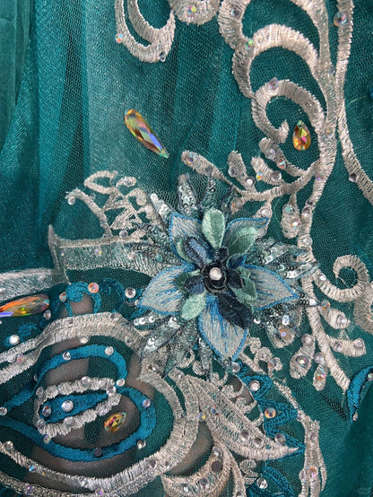 Vintage Prom Dresses Inspo Mermaid V Neck Green Chiffon 90s With Lace Beading For Women Formal Gowns N3313
