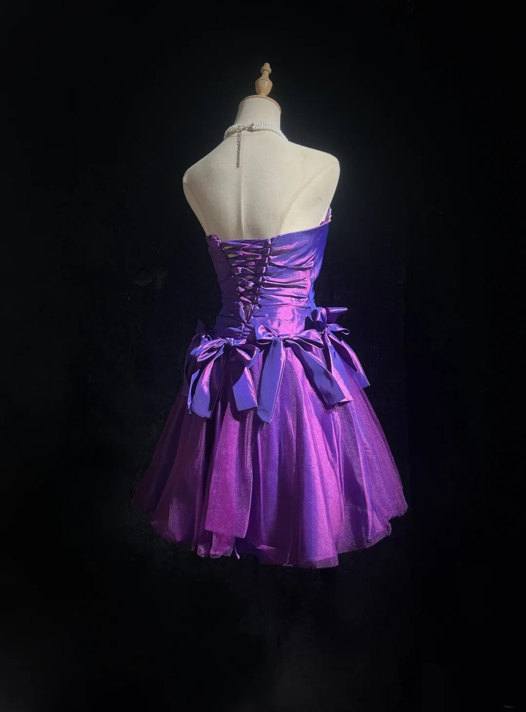 Cute Ball Gown Sweetheart Purple Tulle Short Party Dress Cocktail Gown Homecoming Dresses N3890