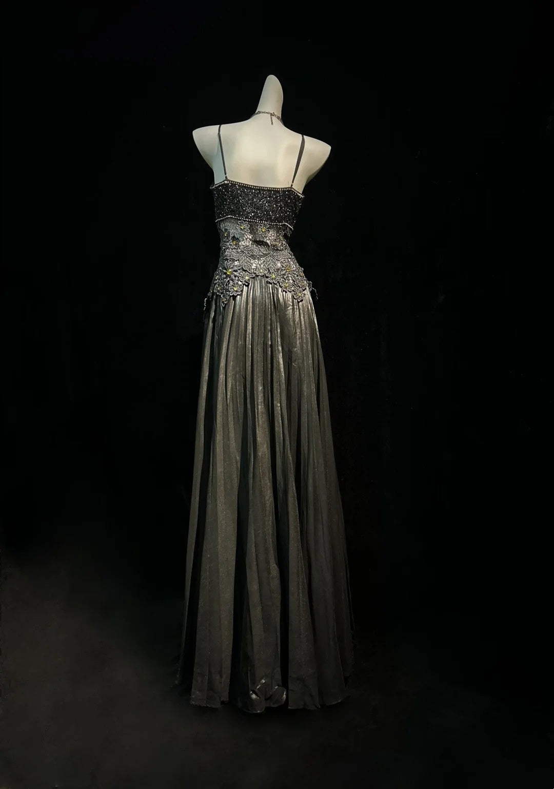 Black Prom Dress Inspo A Line Spaghetti Straps Satin Lace Long Birthday Outfits Formal Party Gown RC0101