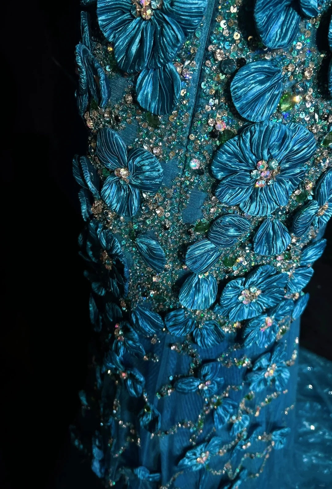 Vintage 1980s Prom Dresses Mermaid Irregular Shoulder Strap Royal Blue Sequin Long Formal Party Dress N2537