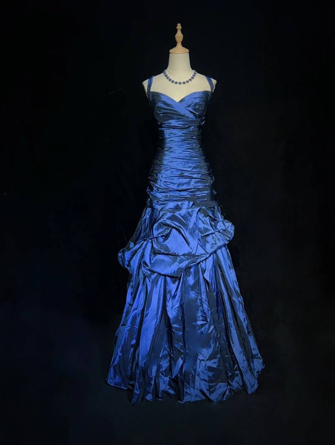 Vintage Prom Dresses 1950s Retro Classy Mermaid Sweetheart Navy Blue Taffeta Evening Outfits With Jacket N3012