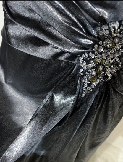 Vintage Prom Dresses Mermaid Halter Drop Waist With Beading 1970s Long Formal Gown N2618