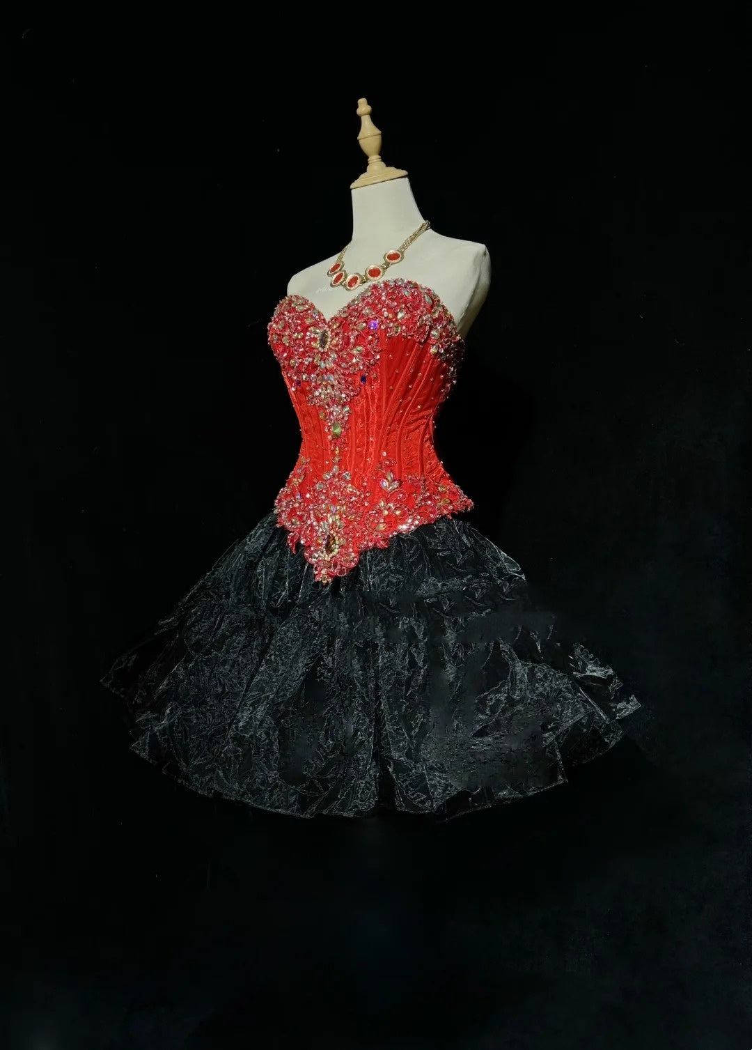 Vintage Hoco Dress Ball Gown Sweetheart Red Tulle Short Homecoming Party Dress RC0094