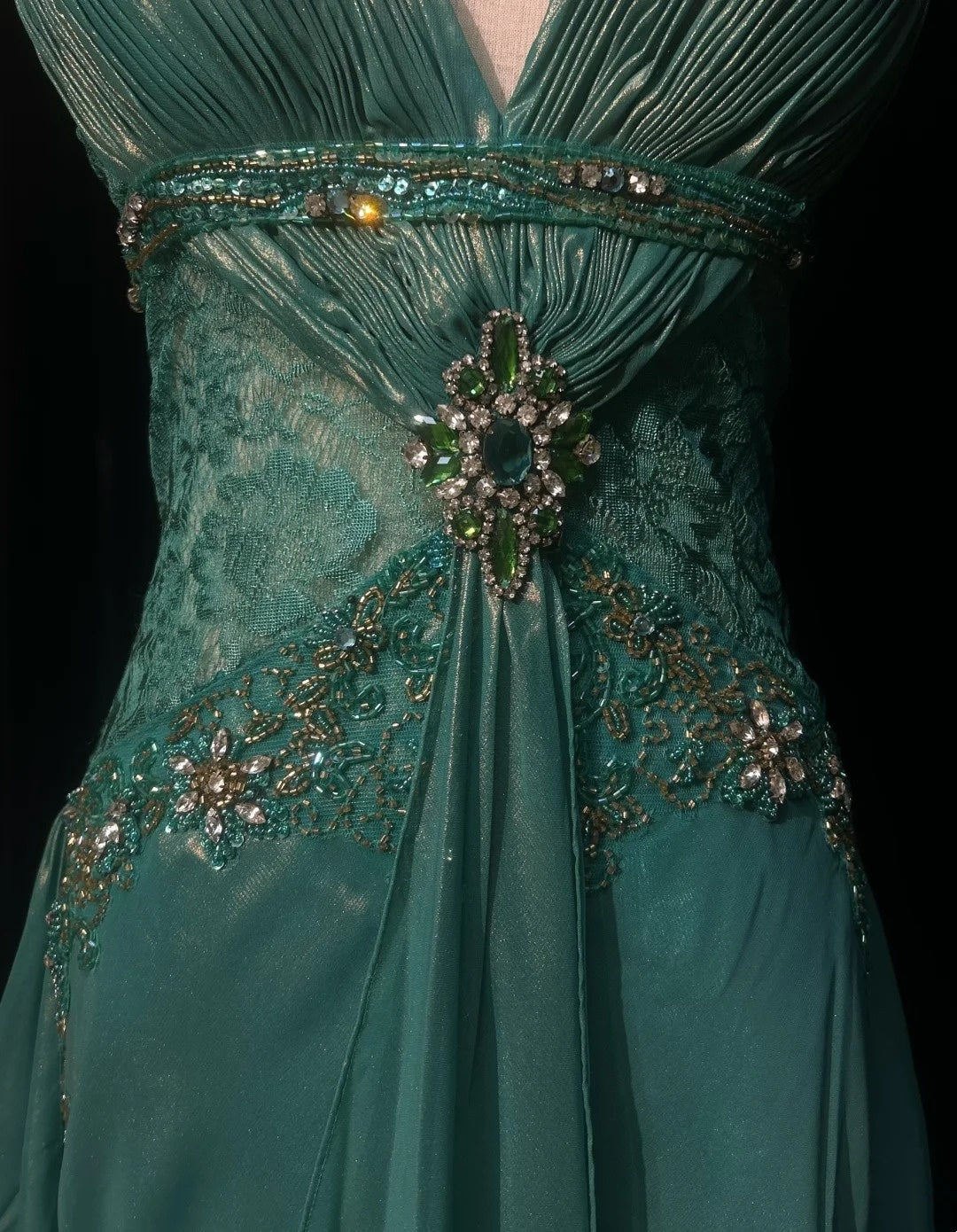 Elegant A Line Spaghetti Strap Blue Chiffon With Beaded Bodice Formal Dress Long Prom Dresses N2724