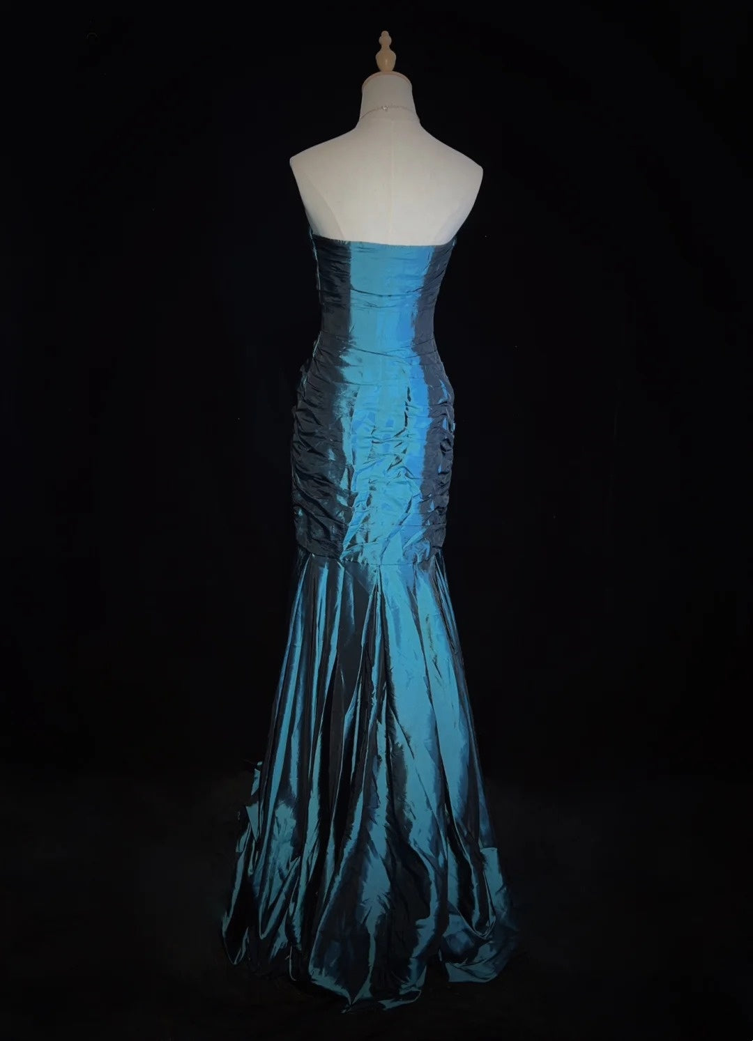 Beautiful Prom Dresses Mermaid Strapless Blue With Ruffled Bodice Long Evening Outfits N3358