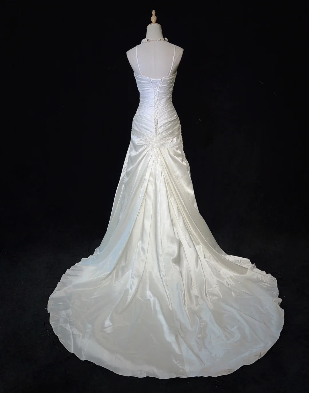 Unique Wedding Dresses Mermaid Spaghetti Strap ivory With Ruffled Appliqued Long Bridal Gown N3631