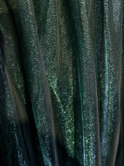 Vintage Prom Dresses A line Scoop Dark Green Tulle With Beading 90s Formal Gown N2590