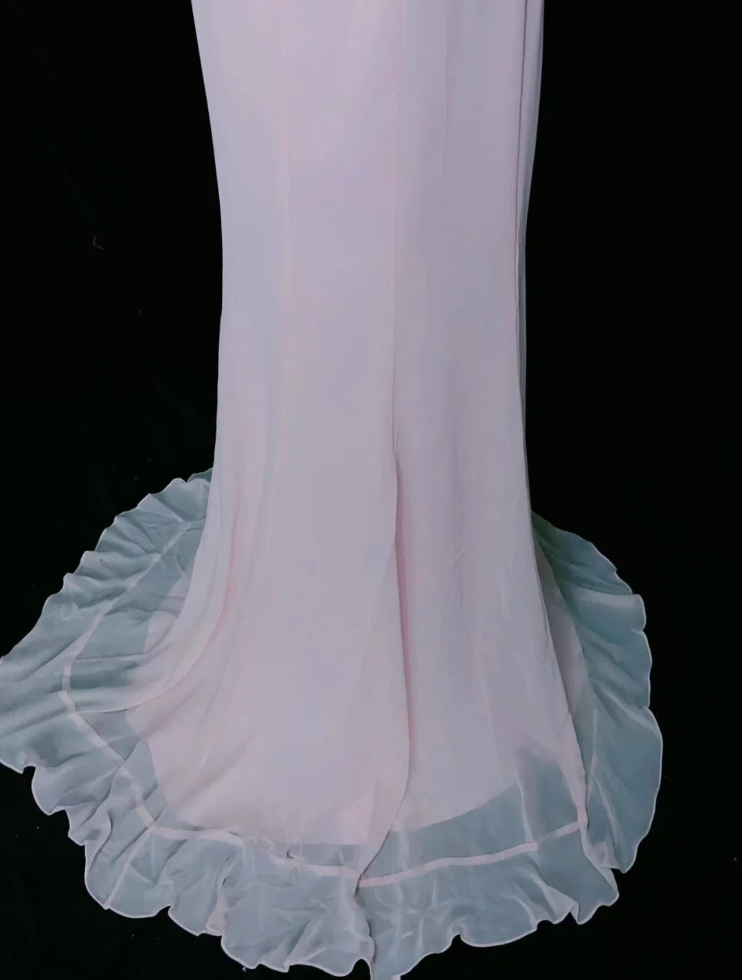 Vintage Prom Dresses 80s Mermaid One Shoulder Pink Chiffon Sleeveless With Beading Semi Formal Evening Outfits N3620