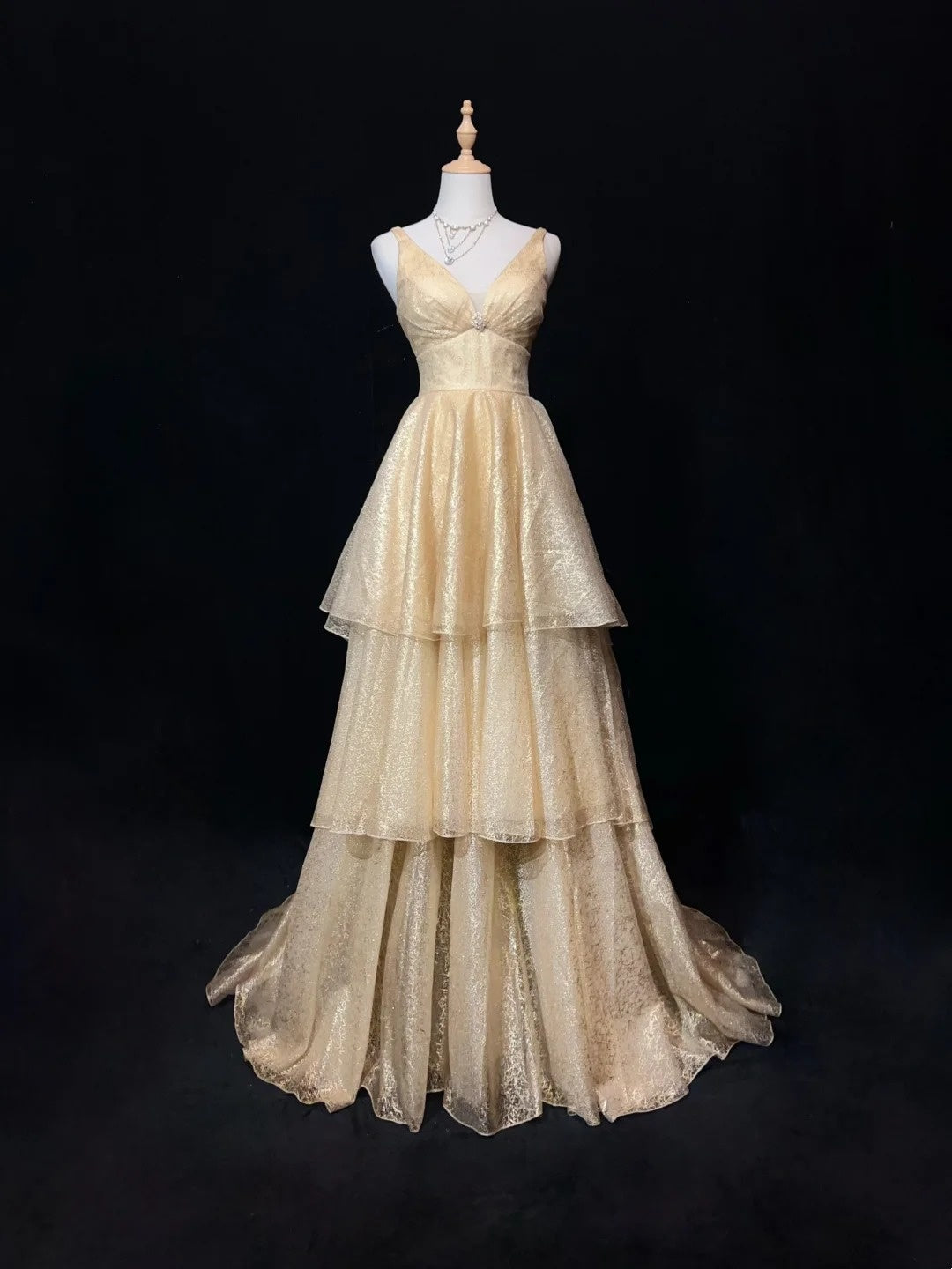 Vintage Prom Dresses Aesthetic 80s Retro Ball Gown Champagne Sequin Floor Length Evening Outfits N2326