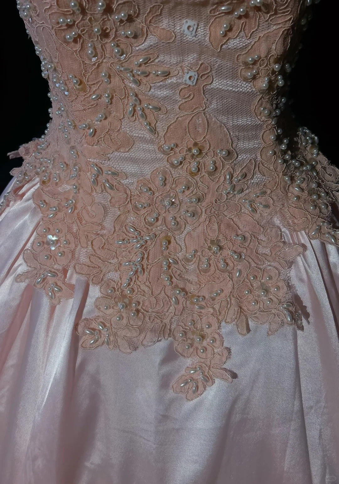 Strapless Pink Lace Appliques Ball Gown Quinceanera Dress, Sweet 15 Birthday Formal Dress RC0079