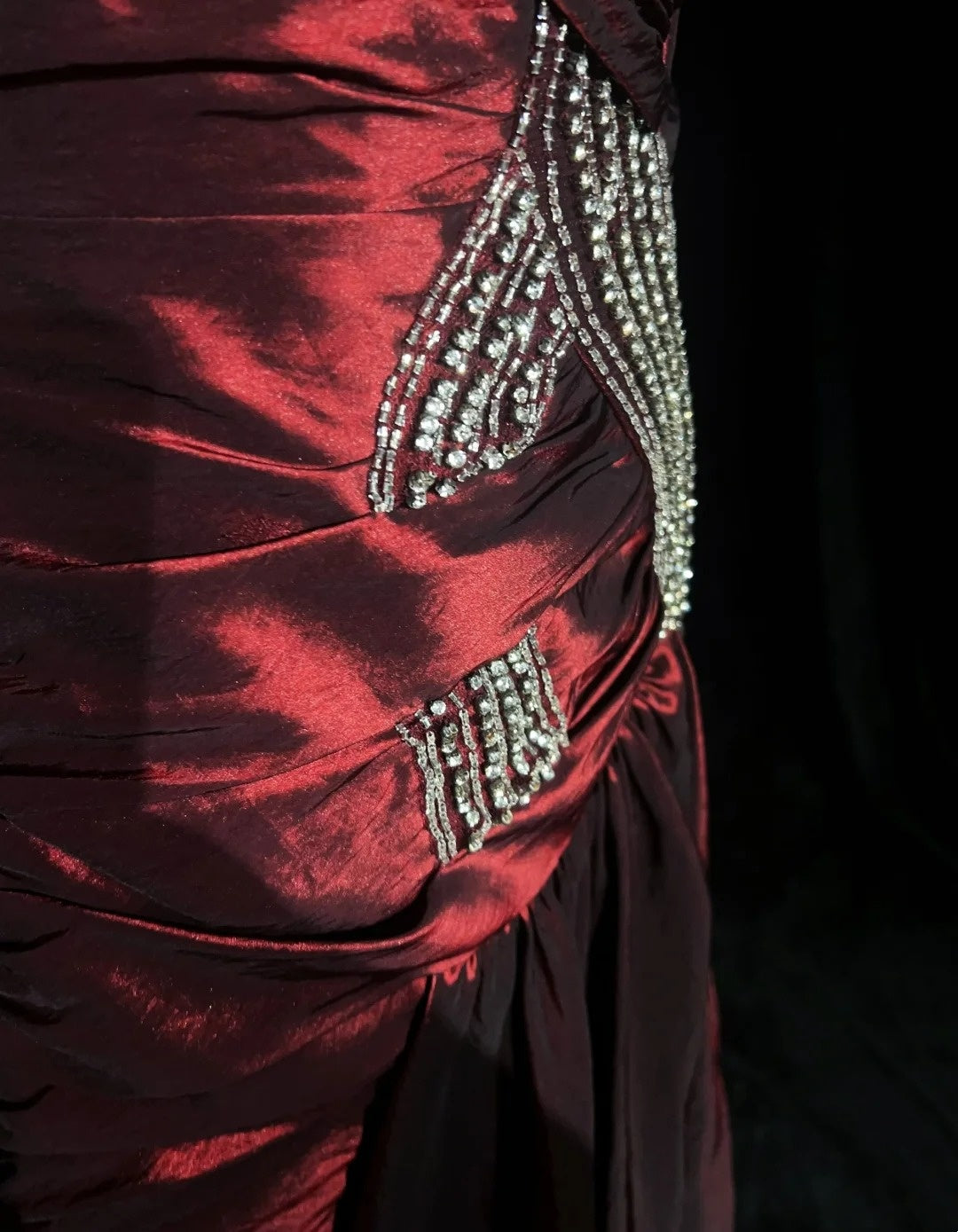 Glamour Prom Dresses Mermaid Strapless Burgundy With Beading Formal Evening Outfits N3834