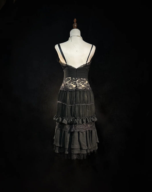 French Style A Line Spaghetti Strap Black Chiffon Short Mini Homecoming Dresses N2458