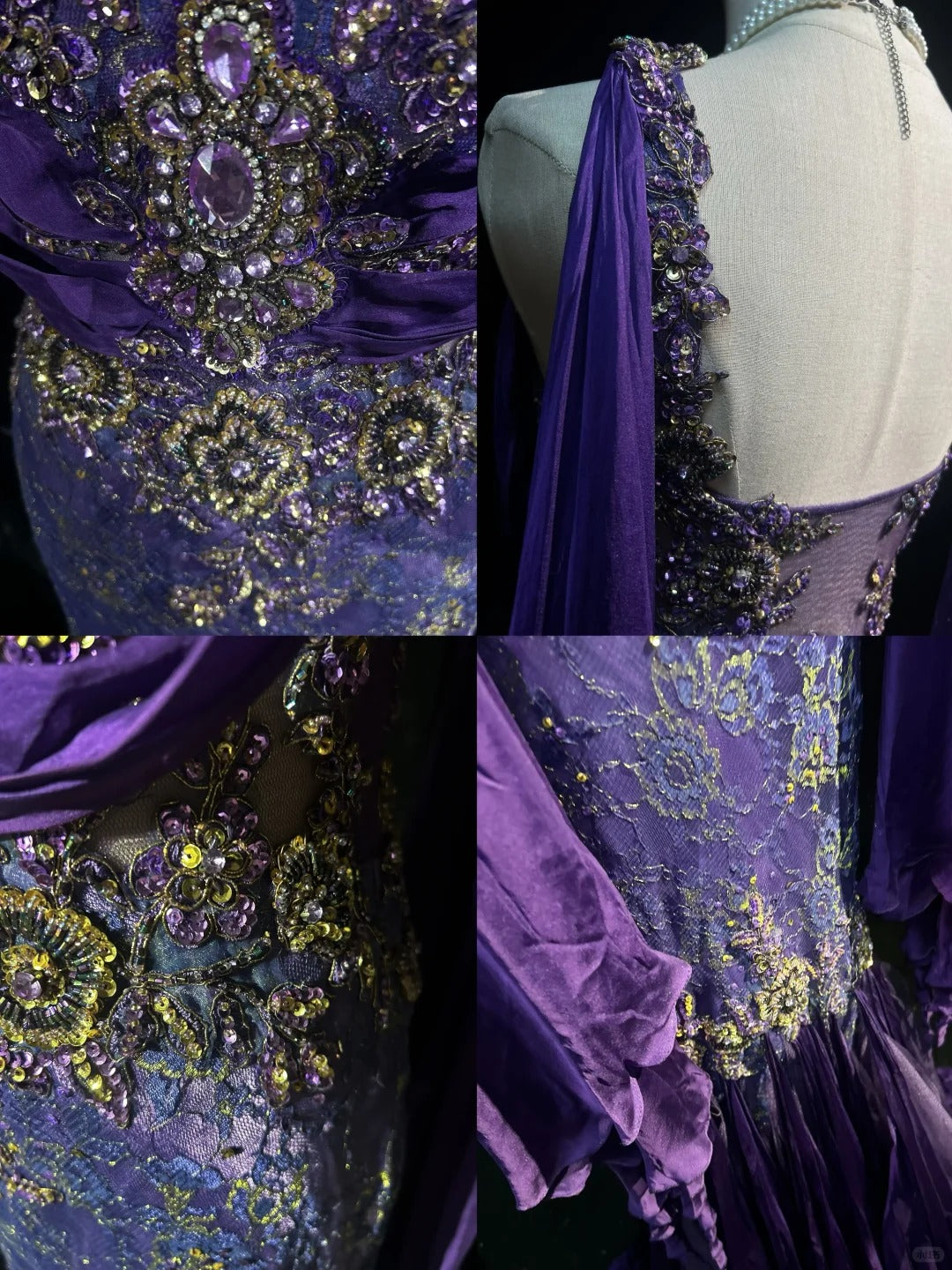 Purple Prom Dress Inspo Mermaid Square Neck Chiffon With Gold Beaded Birthday Outfits Formal Party Gown RC0129