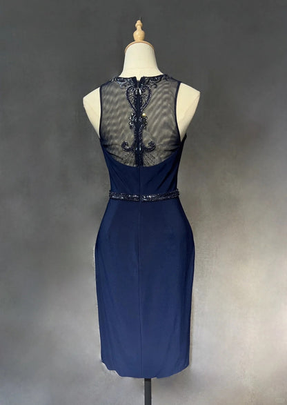 Sexy Hoco Dress Sheath Scoop Navy Blue Tight Bodycon Homecoming Party Dress RC0111