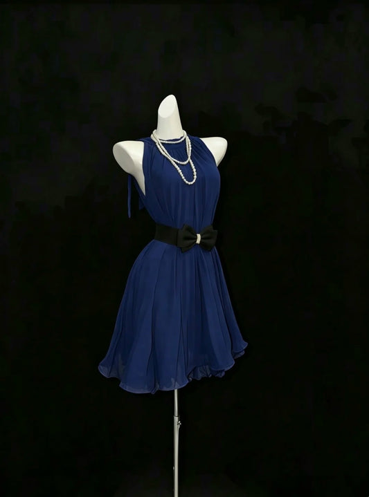 Classy A Line High Neck Mini Short University College Impress Senior Inspo Graduation Dress Homecoming Dresses RB3305