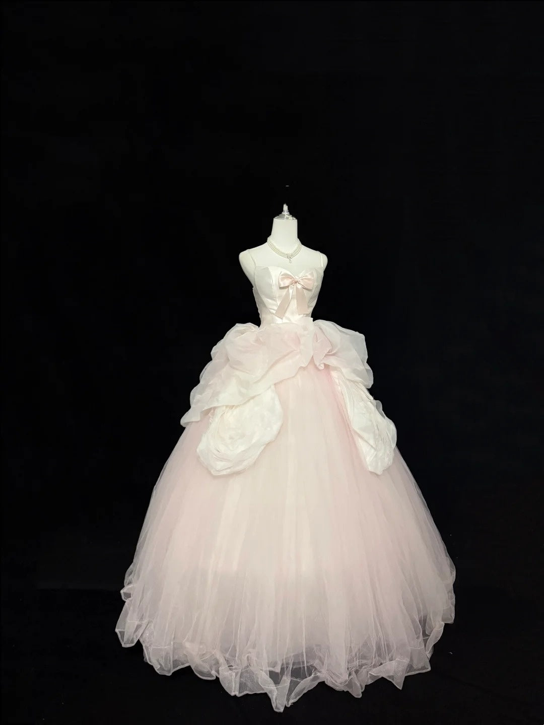 Blush Pink Prom Dress Inspo Ball Gown Spaghetti Straps Long 18th Birthday Outfits Formal Party Gown RC0258