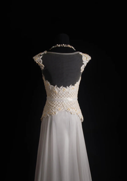 Retro A Line Scoop White Chiffon Long Prom Dresses Inspo 18th Birthday Outfits Formal Dress N488
