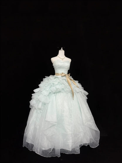 Sweet 16 Dresses Long Ball Gown Sweet Sixteen Long Birthday Dress Sweetheart Green Formal Gown RC0346